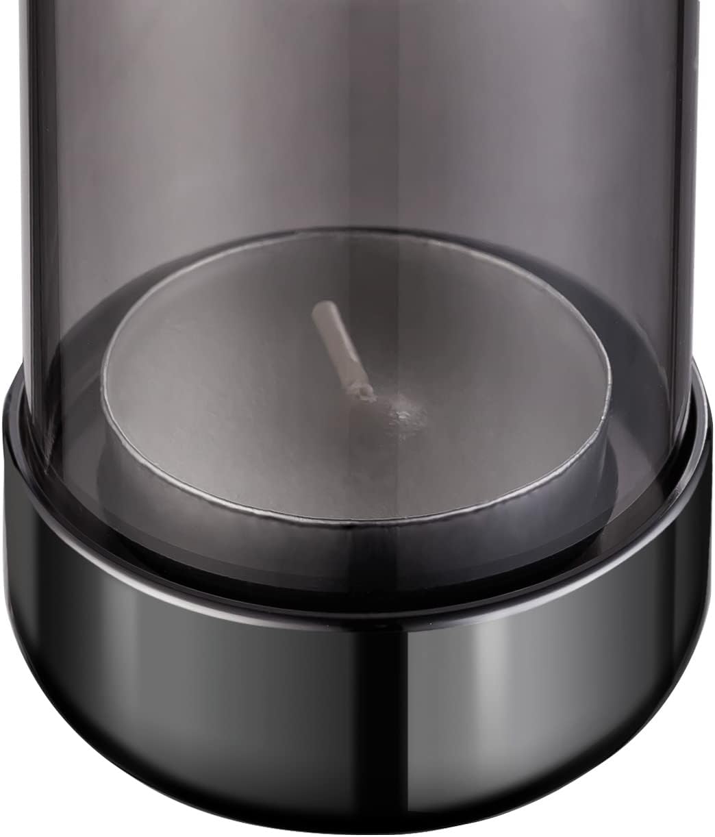 Faveaux Teelichthalter Glas Metall Teelichtgläser Kerzenhalter Schwarz Windlicht Glas Deko Geschenke