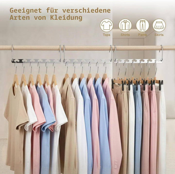 HOUSE DAY Kleiderbügel Platzsparende rutschfeste Schrank Organizer 20 Stück aus Metall für Schwere K