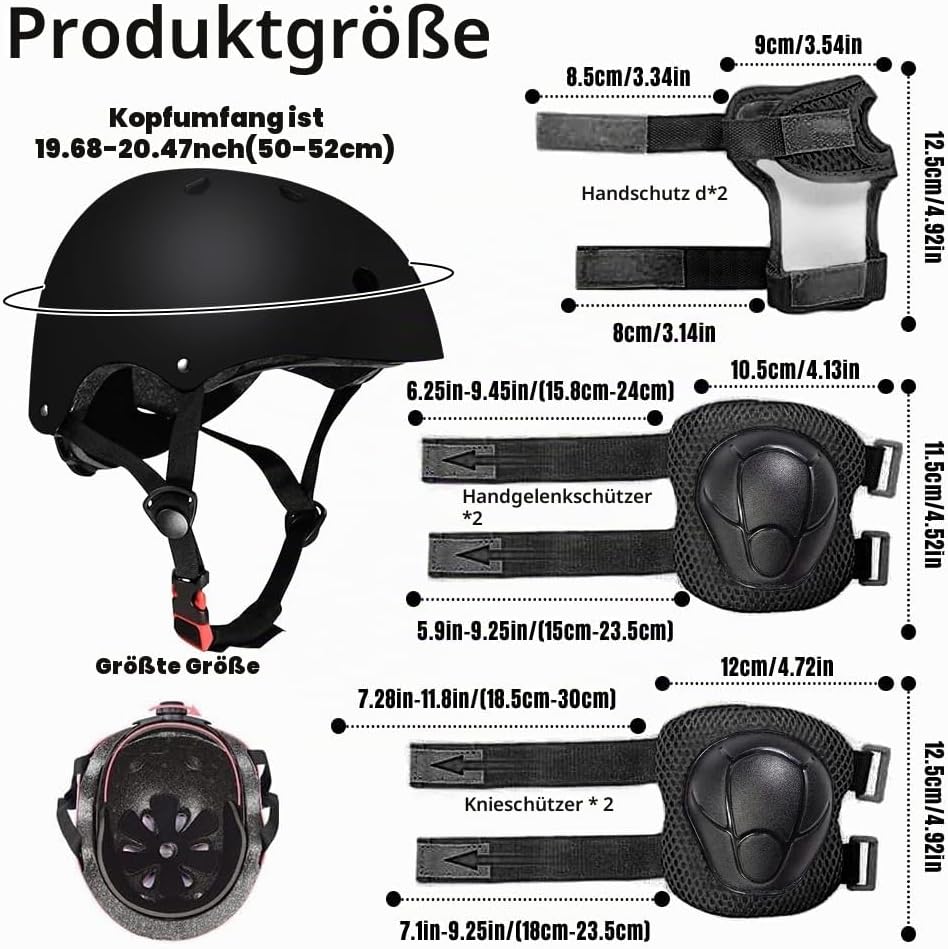 Riisoyu Knieschoner Kinder Set, Schützer Inliner Kinder Protektoren Set Schoner Knieschützer Inliner