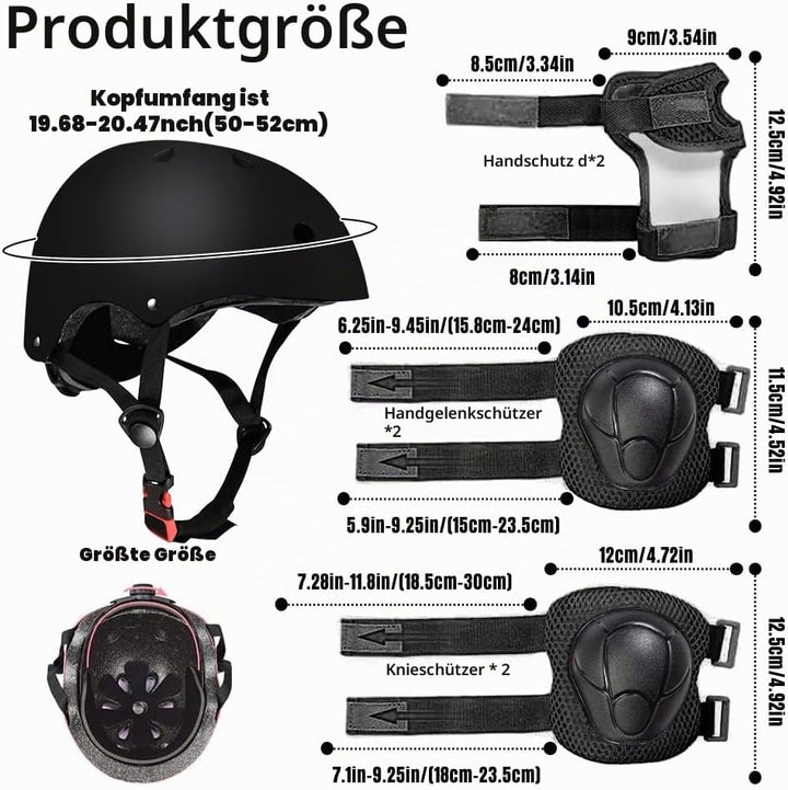 Riisoyu Knieschoner Kinder Set, Schützer Inliner Kinder Protektoren Set Schoner Knieschützer Inliner