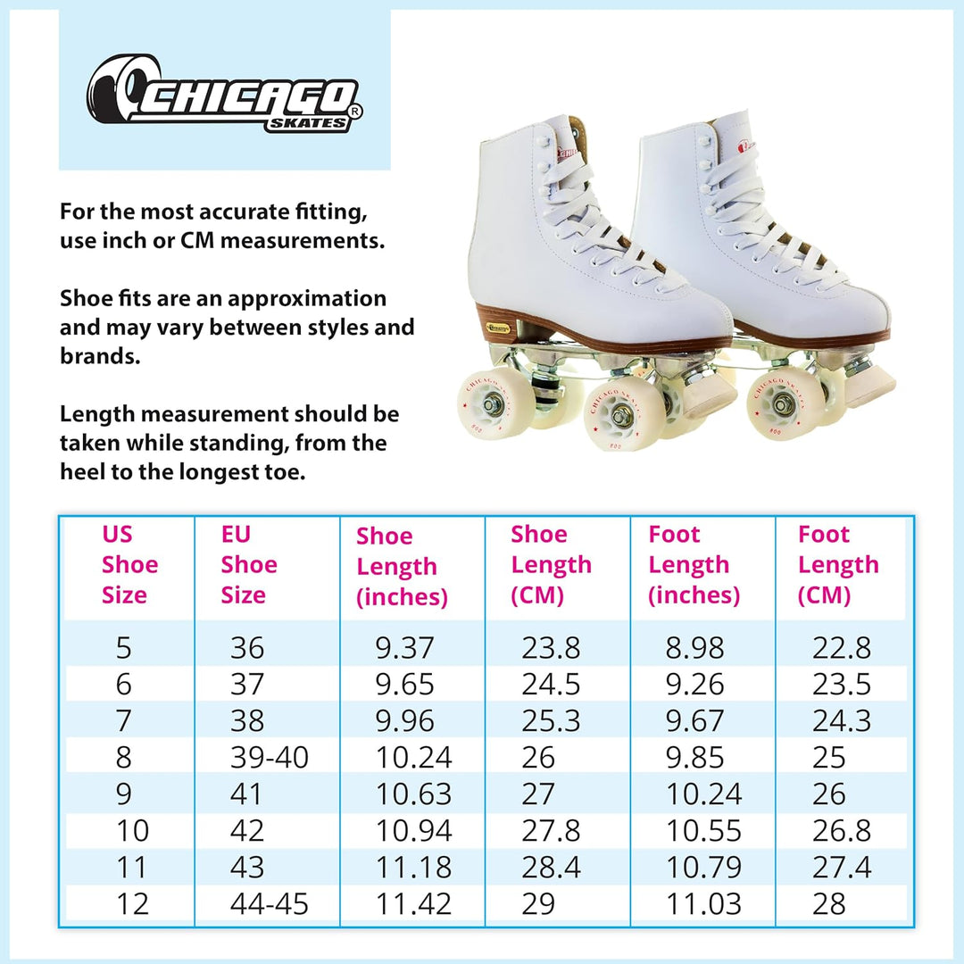 CHICAGO Skates Deluxe Leather Lined Rink Skate Ladies and Girls 7, 7