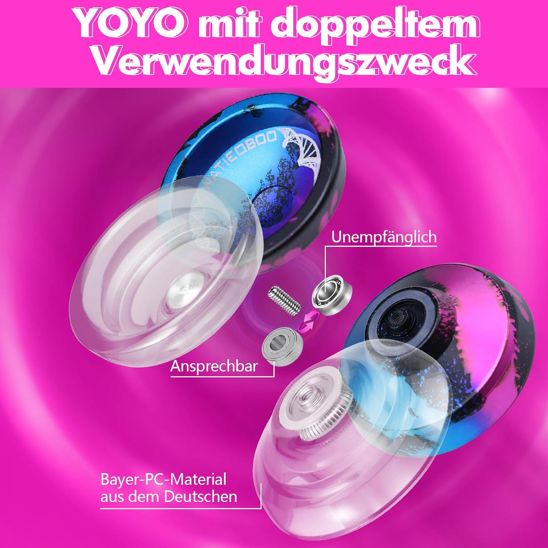 WATIEOBOO Dual-Purpose yoyo - C130 Professional Non-Rresponsive yoyos & P02 Responsive yo-yo, Alloy