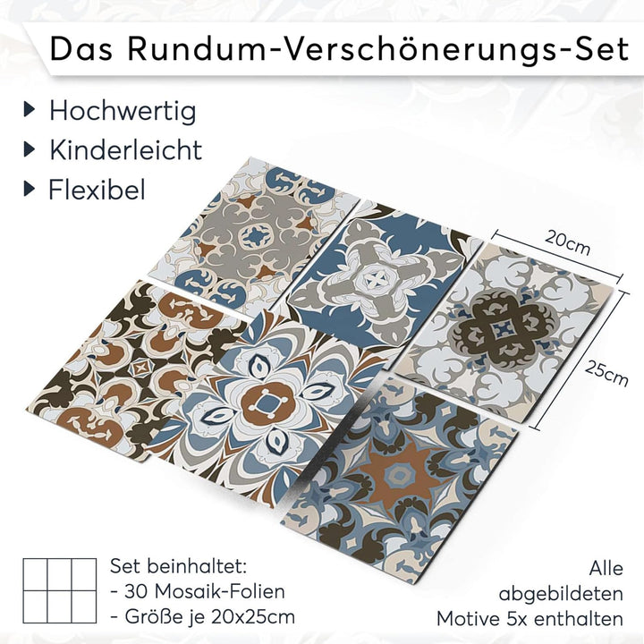 CREATISTO Mosaik Klebefliesen Stickerfliesen Fliesenfolie - Aufkleber Folie für Fliesen I Stickerfli