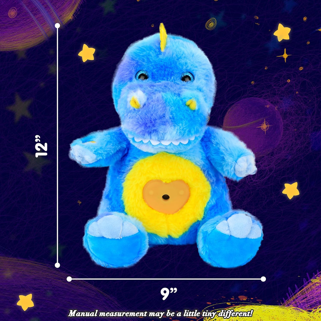 Cuteoy T-Rex Star Projector Dinosaurier Plüsch Nachtlicht Blau Stofftiere Musikalische Schnuller Spi