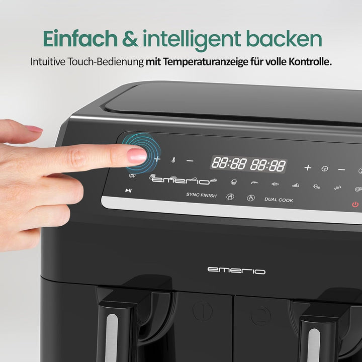 Emerio digitale DOPPEL Heissluftfritteuse AirFryer Frittieren mit heisser Luft ohne zusätzliches Öl