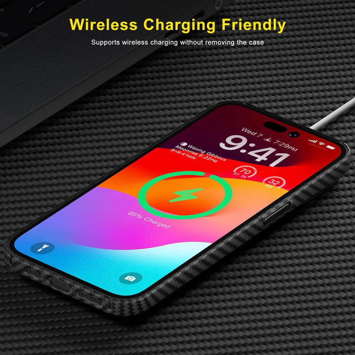 memumi Carbon Hülle für iPhone 15, 0,5 mm Superdünne, Hülle aus echter Aramidfaser [100% Aramidfaser