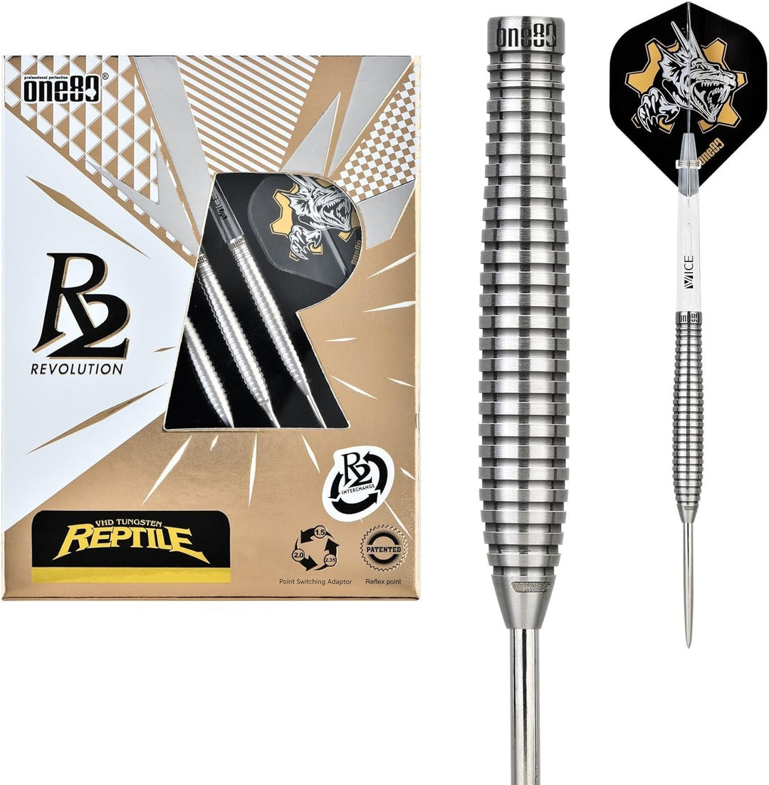 ONE80 Steel Darts R2 Revolution R2 Interchange Re-ptile 2,35 mm Point VHD Steeltip Dart Steeldart mi