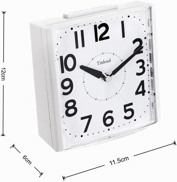 Tinload Analog Seniorenwecker mit Nachtlicht, 4.7 Zoll grosses Zifferblatt, Tischuhr mit Schlummerfu