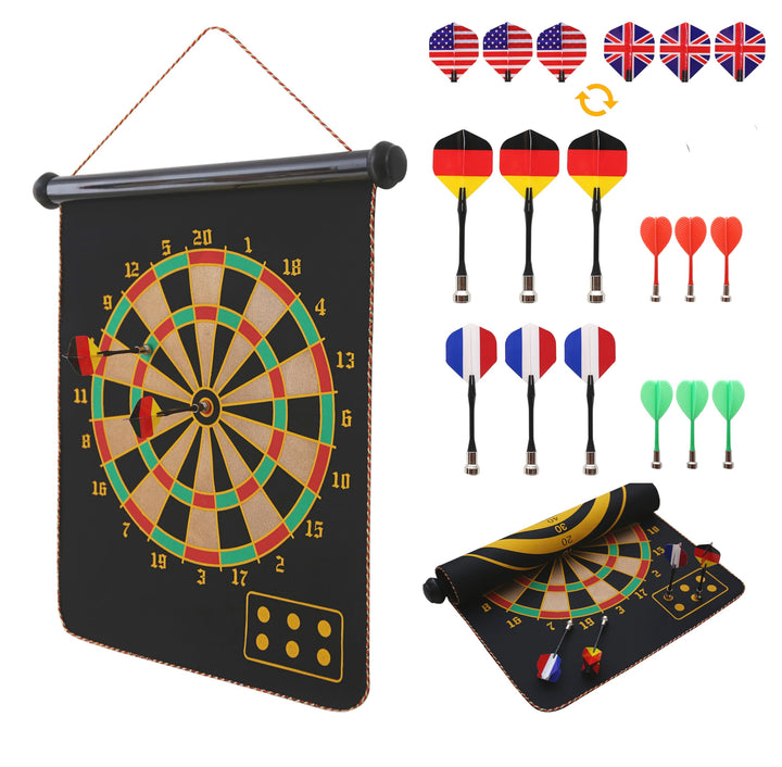 Magnetisch Dartscheibe Kinder Doppelseitige Dartscheibe mit 12 Dartpfeilen & 6 Ersatzflügel, Outdoor