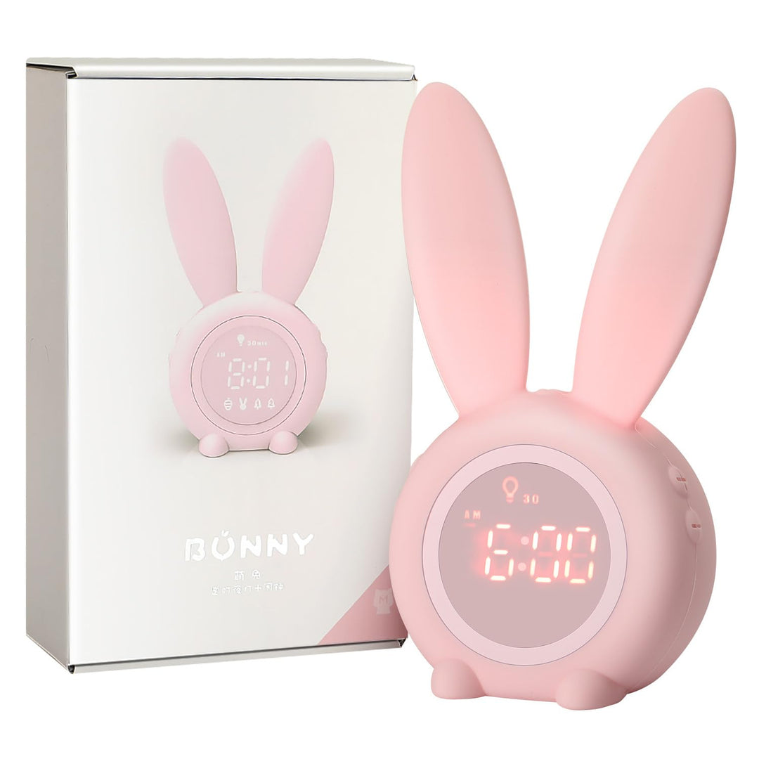 Baby Kinder Lichtwecker Hasenwecker Hasen Wecker Uhr Rabbit Alarm Clock Wake Up Light Nachttischlamp