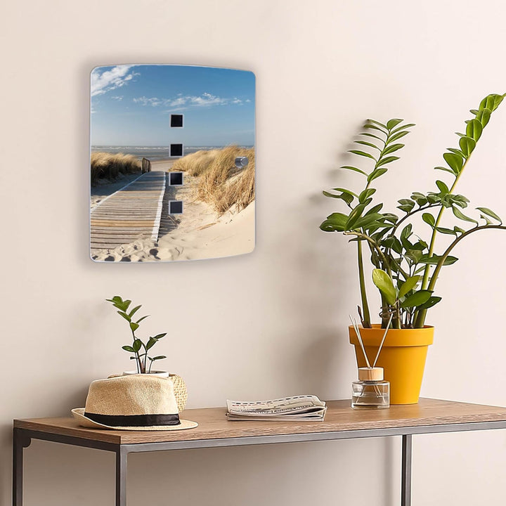 banjado® Design Schlüsselkasten aus Edelstahl mit Motiv Dünen für 10 Schlüssel - Schlüsselschrank zu