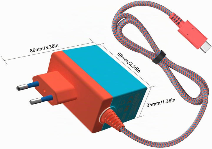 Netzteil für Switch,Ladegerät für Nintendo Switch,Unterstützt TV-Modus/Handheld-Modus,15V/2.6A Schne