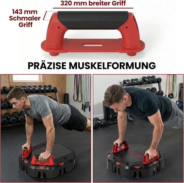 SPORTNOW Liegestützbrett 7-in-1 Verstellbares Push Up Board mit Widerstandsbändern Rollen Türanker,
