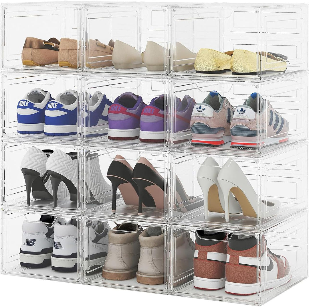 Carlo Milano Kunststoffbox: Transparente Schuhbox, stapelbar, Schuhe bis Grösse 47, Magnetklappe (Sc