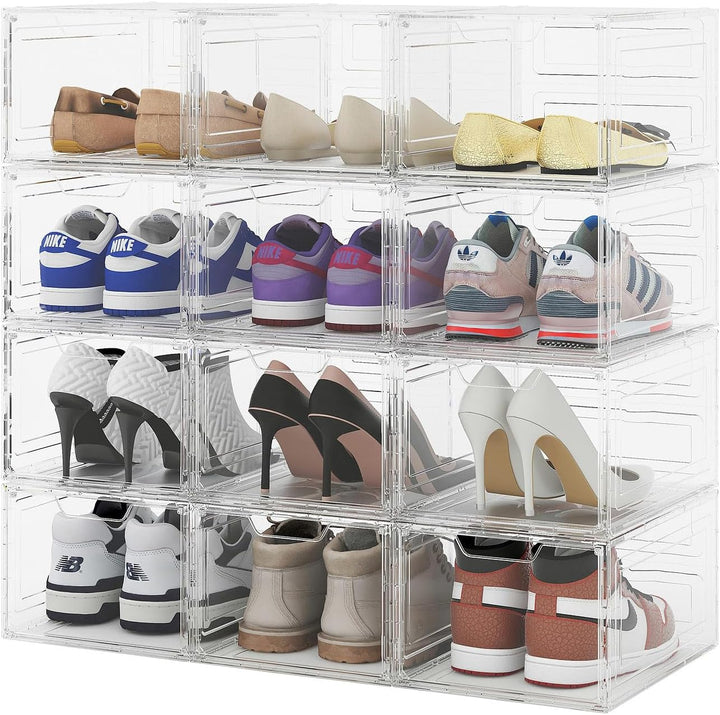 Carlo Milano Kunststoffbox: Transparente Schuhbox, stapelbar, Schuhe bis Grösse 47, Magnetklappe (Sc