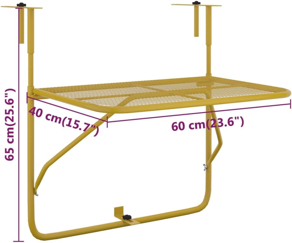 Bussandri Exclusive - Balkontisch Golden 60x40 cm Stahl