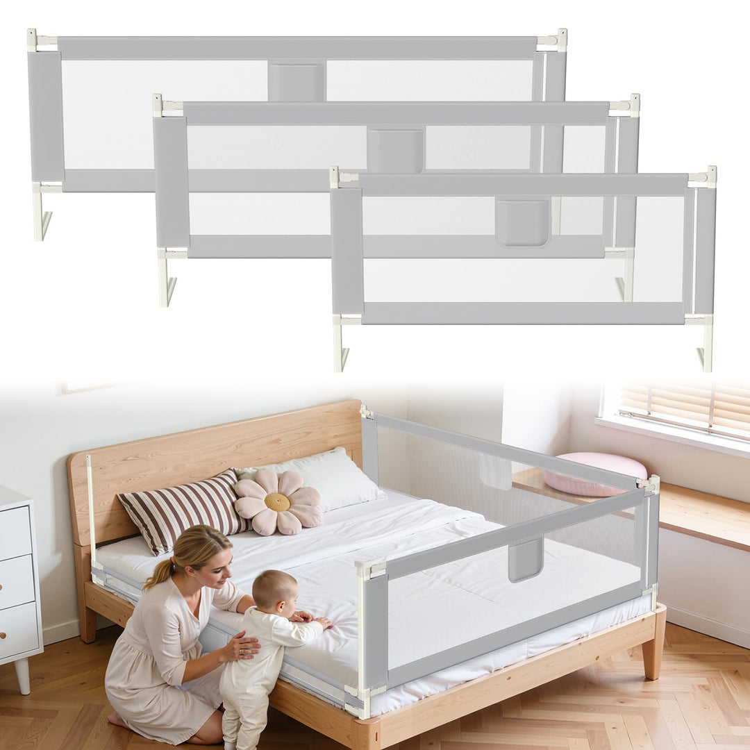 SWANEW Bettgitter 150cm Bettschutzgitter Kinderbettgitter für Kinder Babybettgitter Klappbar, Kinder