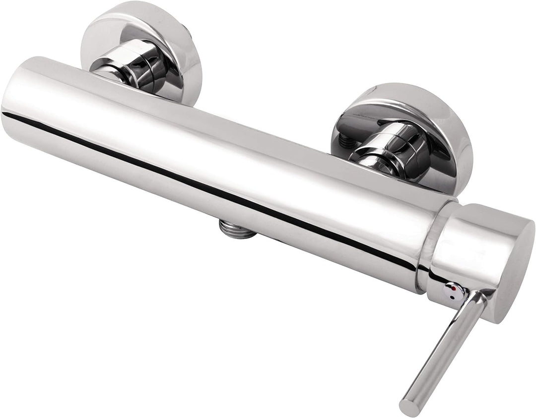 aquaSu Brausearmatur Lago 2.0 in chrom mit Wasserspar-Funktion, Einhebelmischer für Wanne mit Stickg