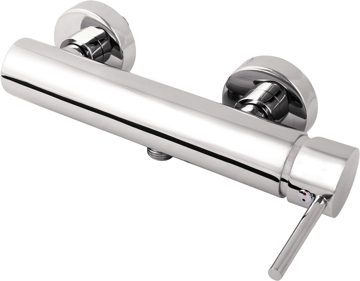aquaSu Brausearmatur Lago 2.0 in chrom mit Wasserspar-Funktion, Einhebelmischer für Wanne mit Stickg