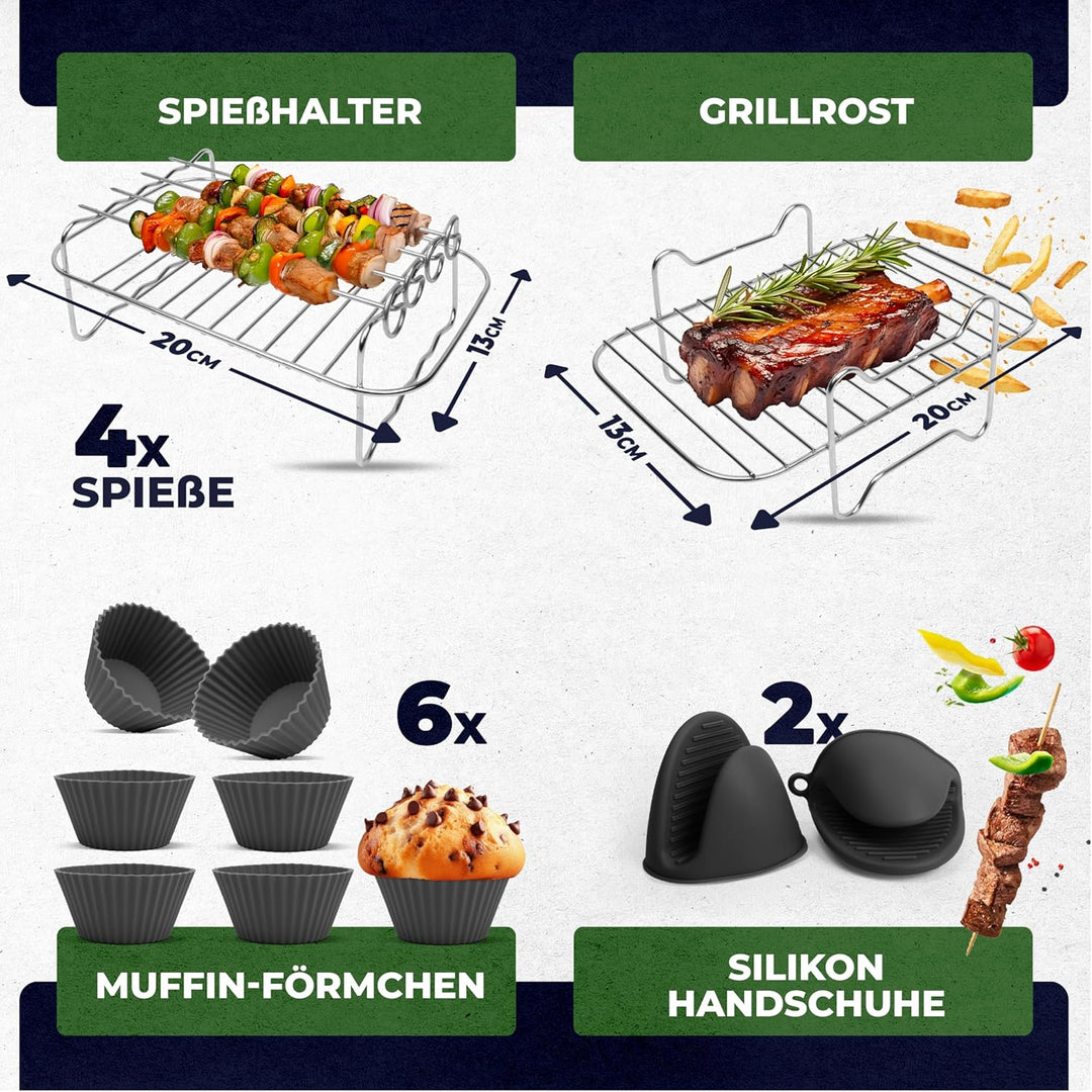 Heissluftfritteuse Zubehör – Ninja Heissluftfritteuse Zubehör – Geeignet für Ninja Foodi Max Dual Zo