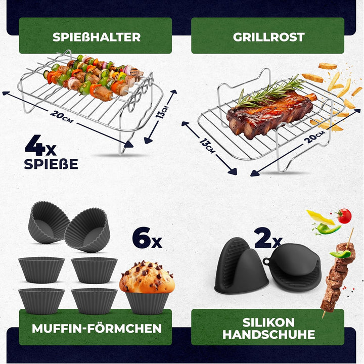 Heissluftfritteuse Zubehör – Ninja Heissluftfritteuse Zubehör – Geeignet für Ninja Foodi Max Dual Zo