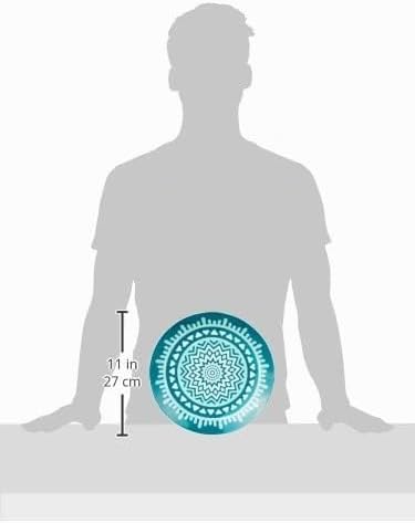 Excelsa Mandala Tellerservice 18 Stück, Porzellan, Hellblau/Grau