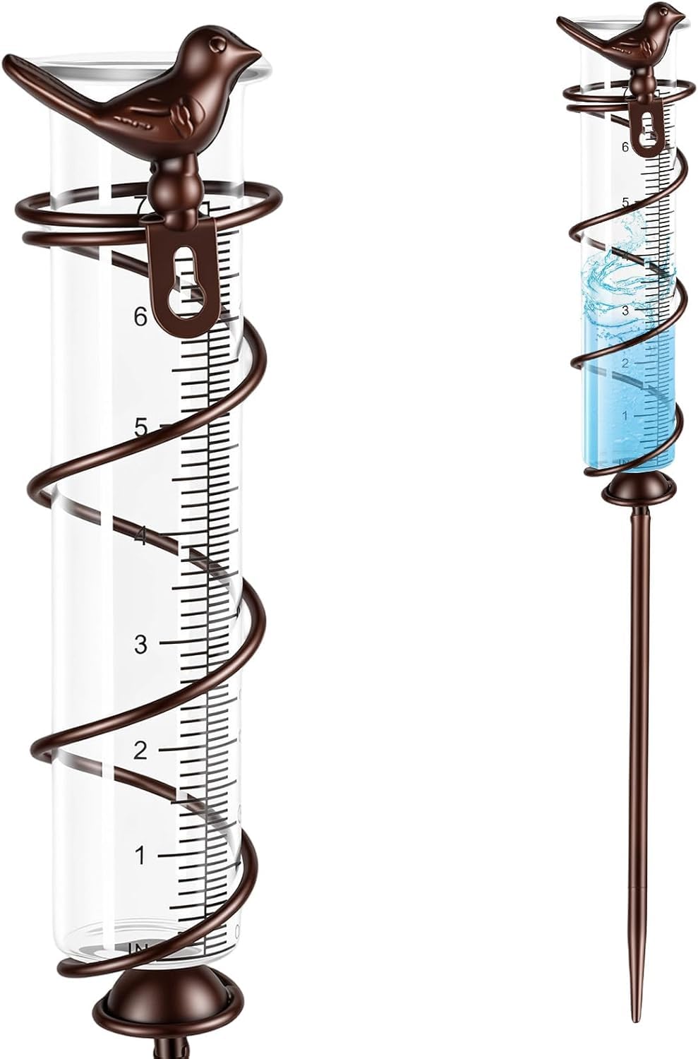 Regenmesser, Regenmesser Frostsicher, Niederschlagsmesser mit Erdspiess Metall, Outdoor Regenmesser
