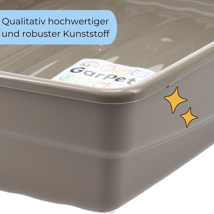 GarPet Katzenklo in 5 Grössen Katzentoilette ohne Deckel Katzen WC Schalentoilette Klo grau eckig hy