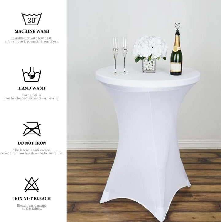 Showgeous 4 Packungen Stretch Stehtisch Husse für Bistrotisch Ø 80-85 cm Stehtischhussen, Verstärkun