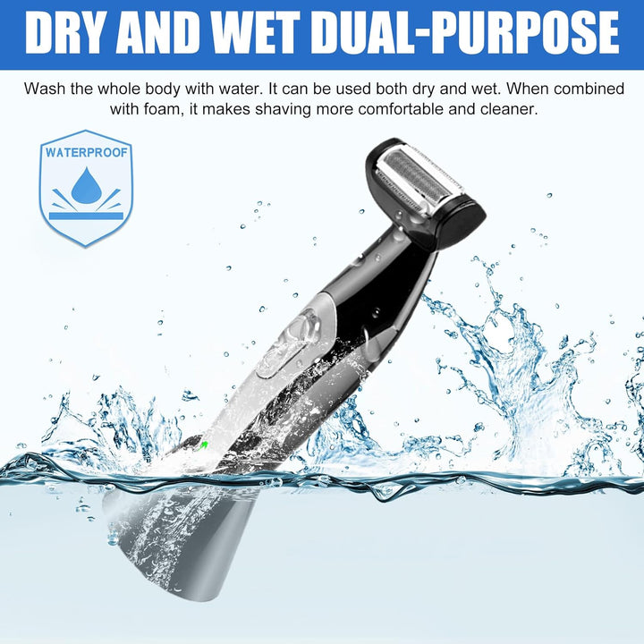 Elektrisch Herren-Rückenrasierer, Multifunktionell Rücken Rasierer mit Verlängerter Griff, Nass- und