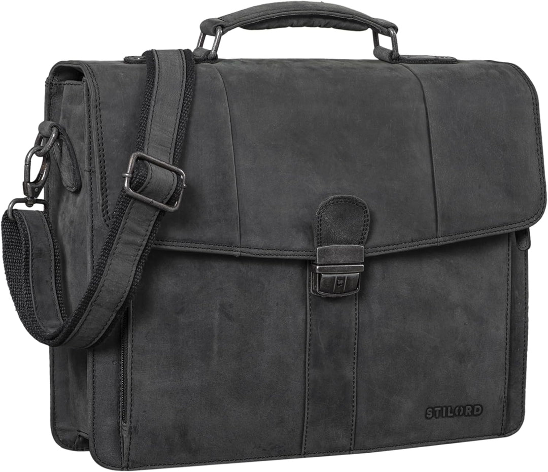 STILORD 'Havanna' Leder Businesstasche A4 Gross Klassische Aktentasche Arbeitstasche Abnehmbarer Sch