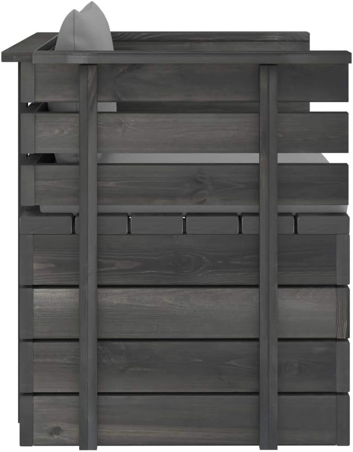 vidaXL Massivholz Gartensessel Loungemöbel Paletten Sessel Gartenmöbel Gartenstuhl Loungesessel mit