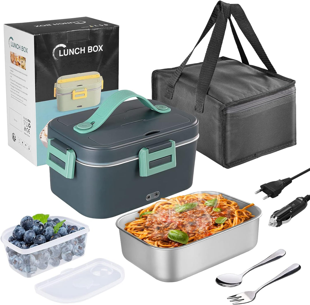 XREXS 1.8L Elektrisch beheizte Lunchbox, 75W Tragbarer Speisenwärmer für Auto, LKW/Büro/Zuhause - Gr