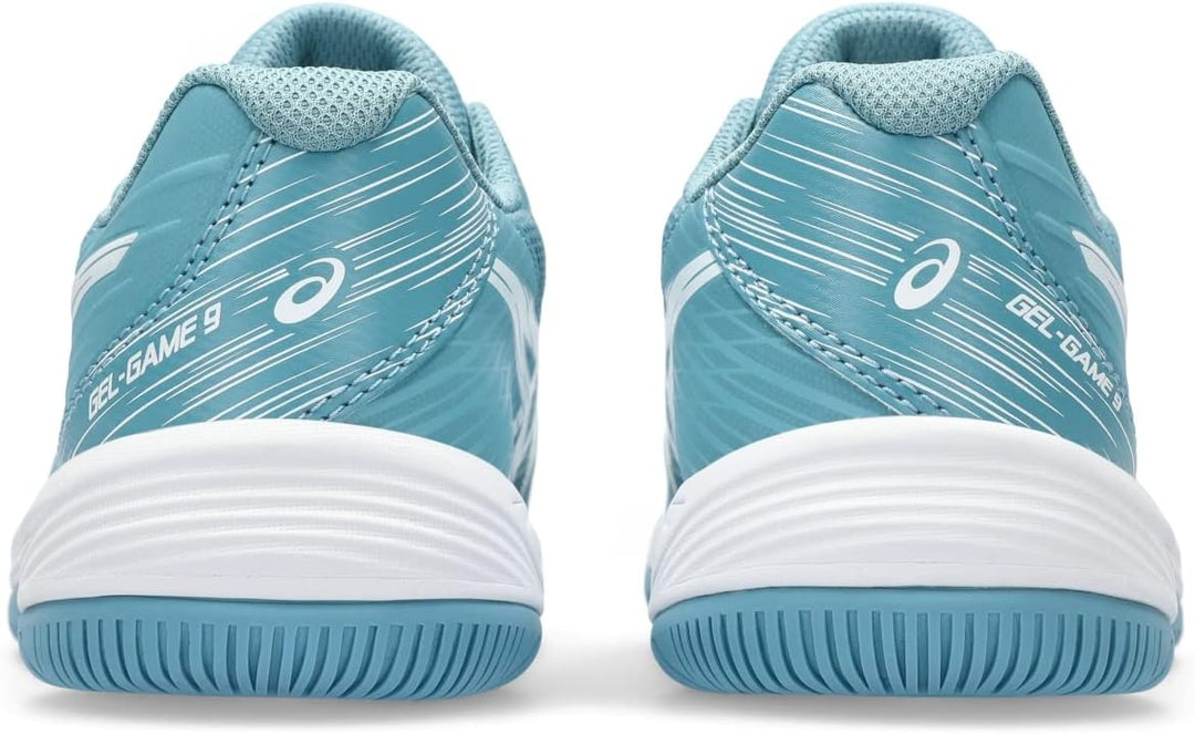 ASICS Jungen Gel-Game 9 Gs Clay/Oc Sneaker 34.5 EU Gris Blue White, 34.5 EU Gris Blue White