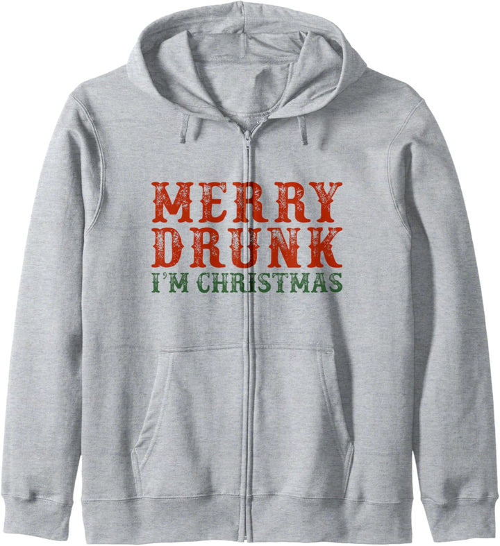 Merry Drunk I'm Christmas Drinking Wine Lover Kapuzenjacke