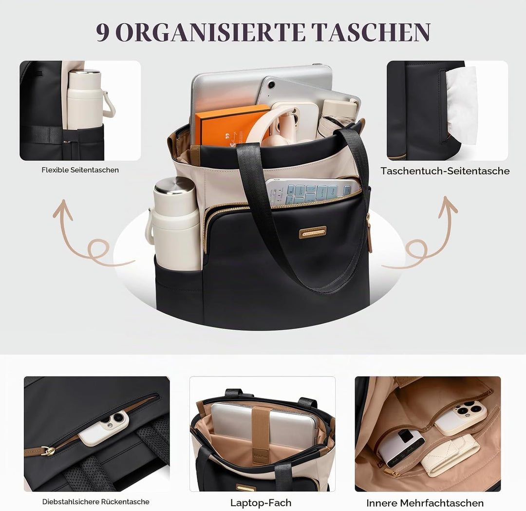 GOLF SUPAGS Convertible Laptop-Rucksack für Frauen Casual Daypack Notebook Tote Bag für Arbeit Hochs