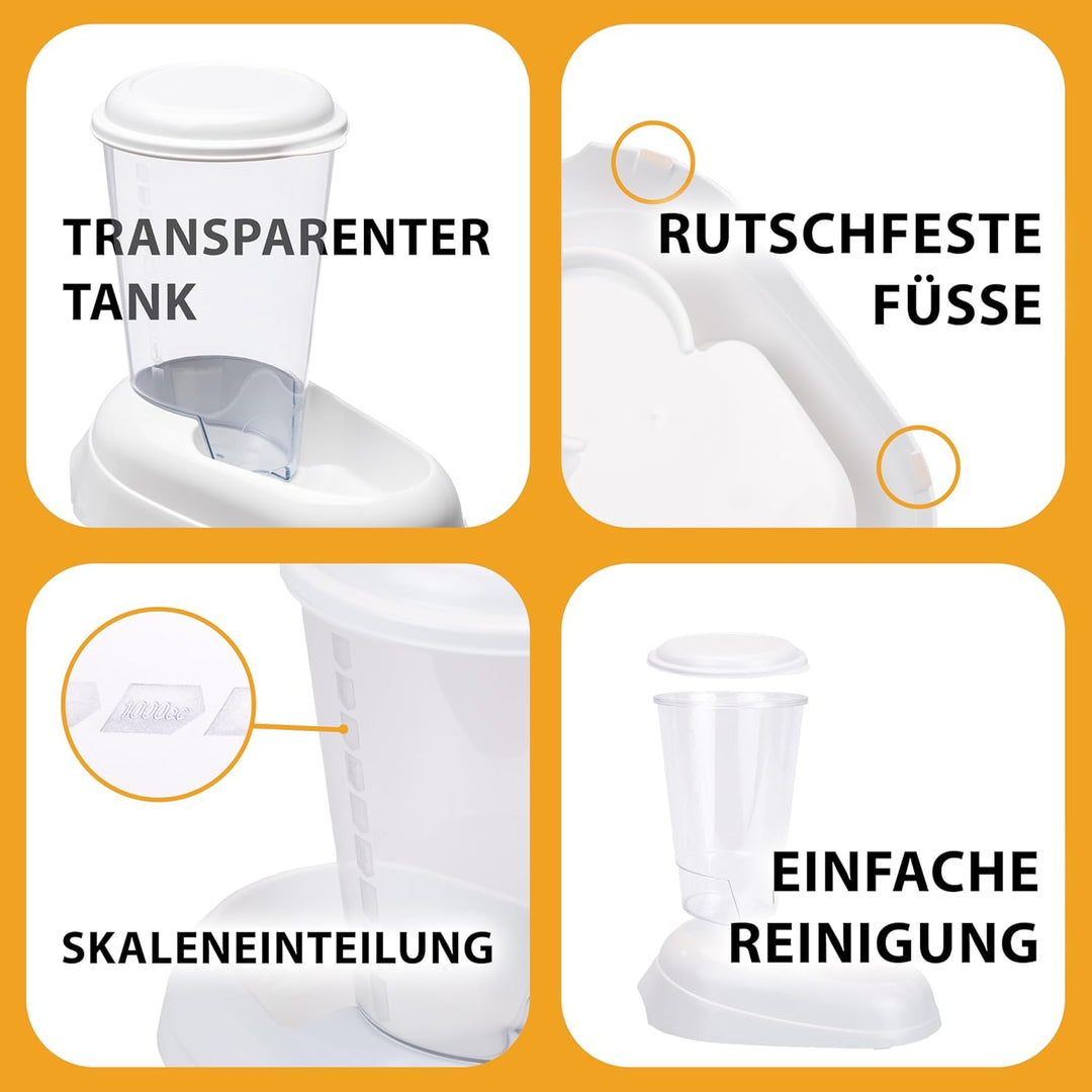 Ferplast Wasserspender für Hunde und Katzen Nadir 3 Liter für kleine und mittlere Hunde, durchsichti