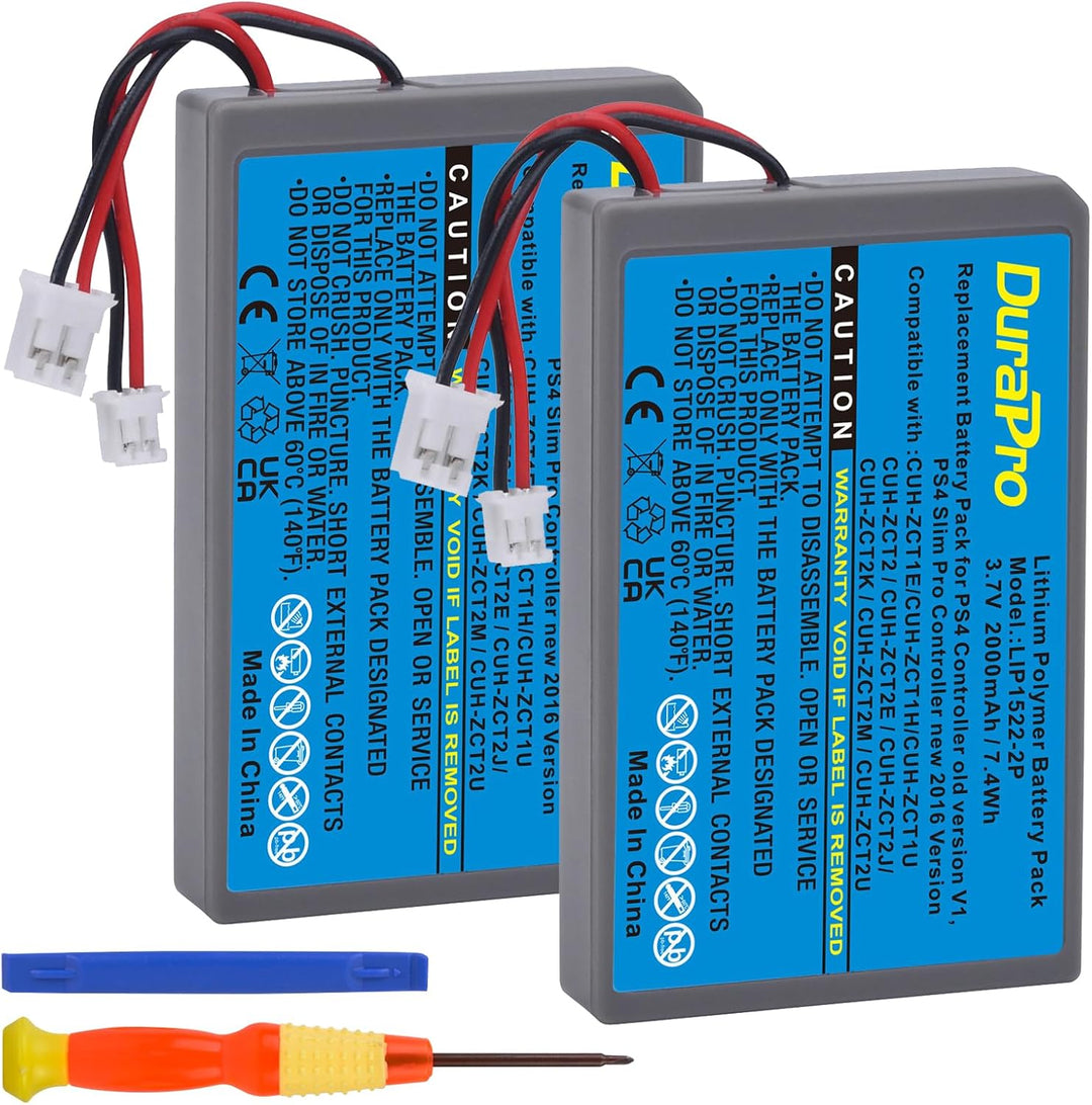 DuraPro 2X 2000mAh Battery Akku kompatibel mit Sony PS4 Slim / PS4 Pro PS4 LIP1522 KCR1410 Dualshock