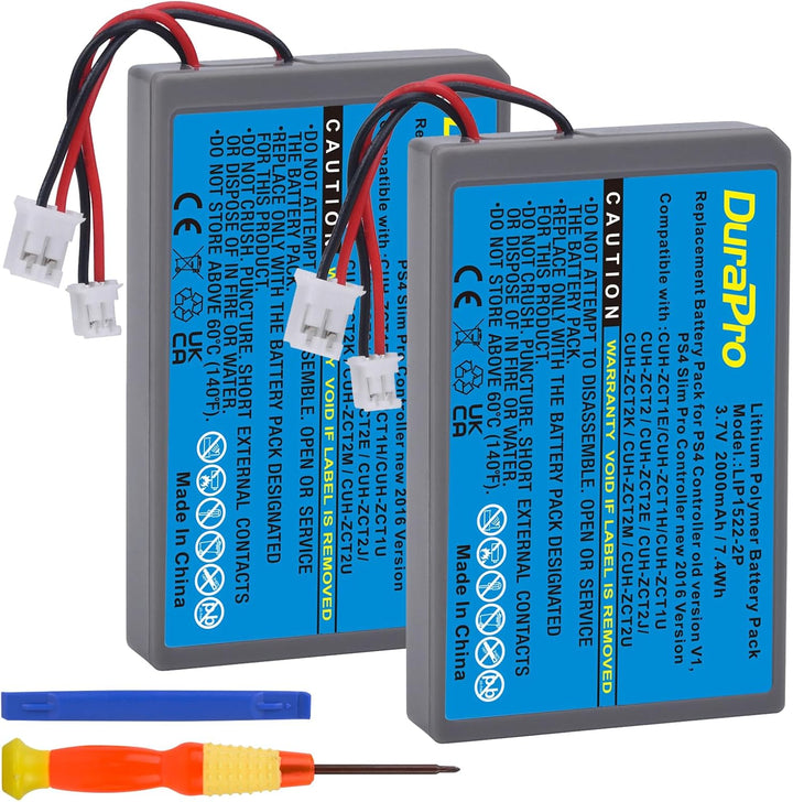 DuraPro 2X 2000mAh Battery Akku kompatibel mit Sony PS4 Slim / PS4 Pro PS4 LIP1522 KCR1410 Dualshock