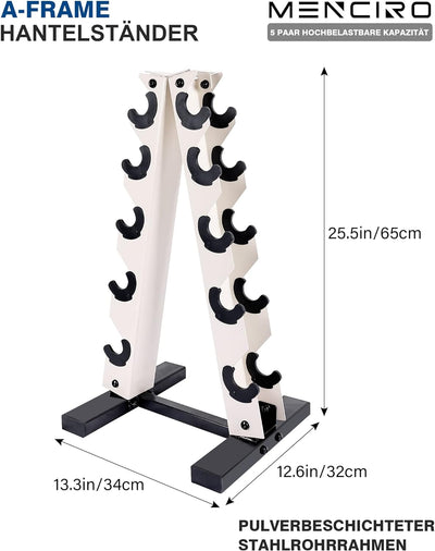 MENCIRO A-Rahmen Hantelständer Nur Ständer, 5-Tier Stahl Gewicht Kurzhantel Rack für Hanteln, Gewich