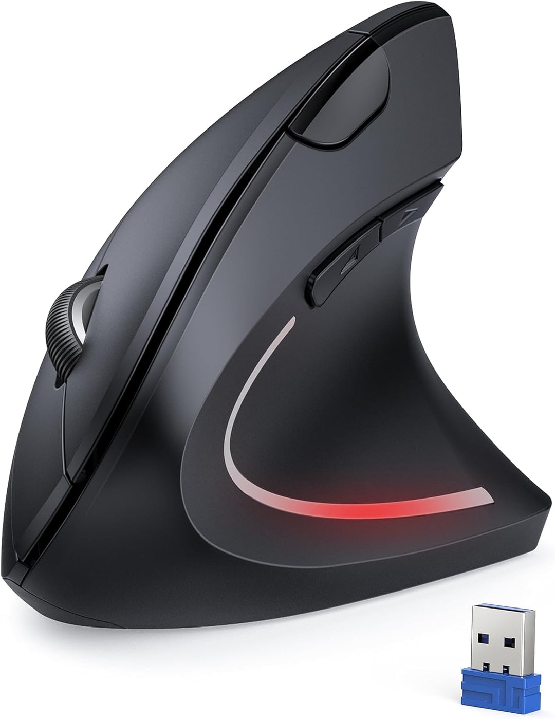 TECKNET Wireless Vertikale Ergonomische Maus, 4800 DPI 5 Tasten Kabellose Optische Maus, 2.4G USB Ve