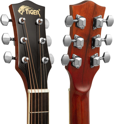 TIGER ACG1-NT34 3/4 Akustikgitarre, mit Stahlsaiten bespannte Small Body Akustikgitarre für das Alte