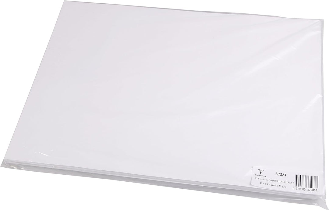Clairefontaine 37281C Skizzenpapier (120 g, DIN A2, 42 x 59,4 cm, 125 Blatt, ideal für Künstler oder