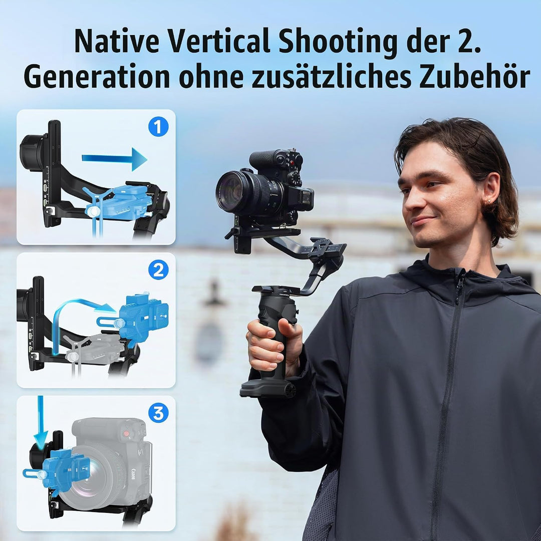 ZHIYUN CINEPEER Crane 4E Gimbal für DSLR-und Spiegellose Kamera, 3-Achsen Stabilisator Gimbal, Leich