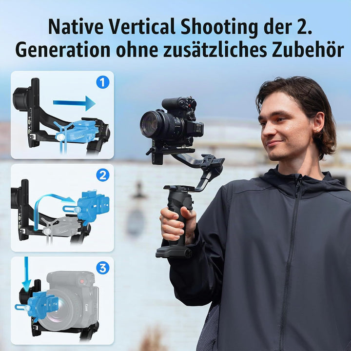 ZHIYUN CINEPEER Crane 4E Gimbal für DSLR-und Spiegellose Kamera, 3-Achsen Stabilisator Gimbal, Leich