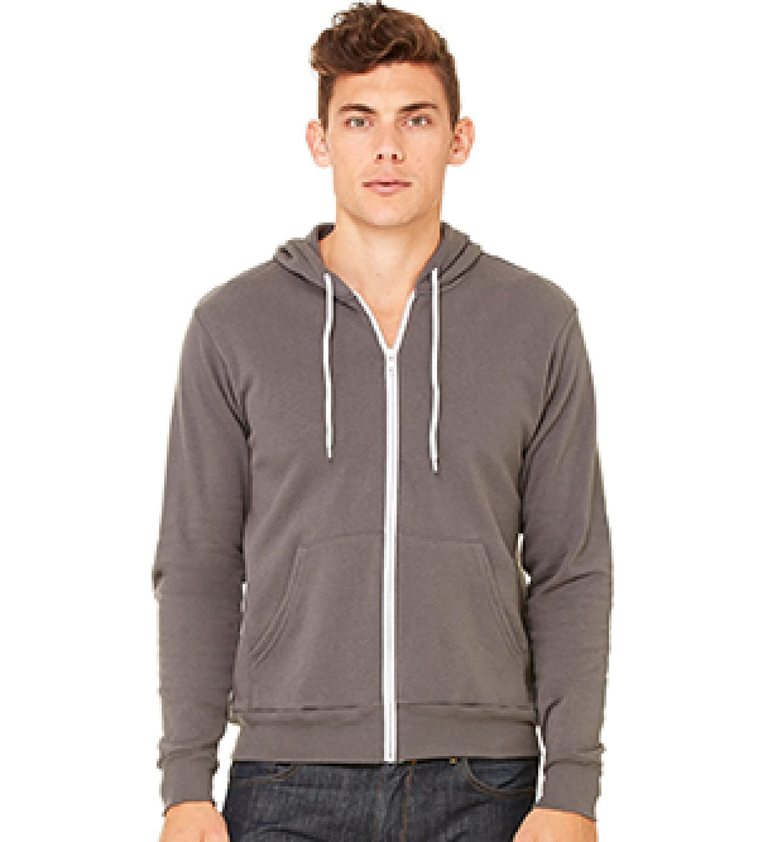 Bella 3739 Unisex Fleece Fleece Full Zip Hoodie L Asphalt, L Asphalt