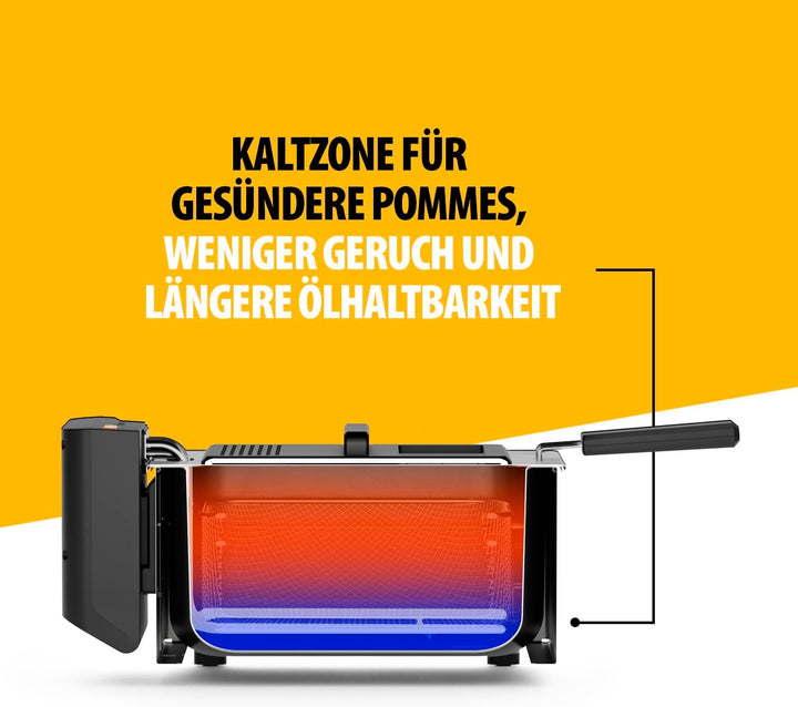 Tristar Fritteuse, 3 Liter, Cool Zone Technologie, Verstellbarer Thermostat bis 190°C, Spülmaschinen