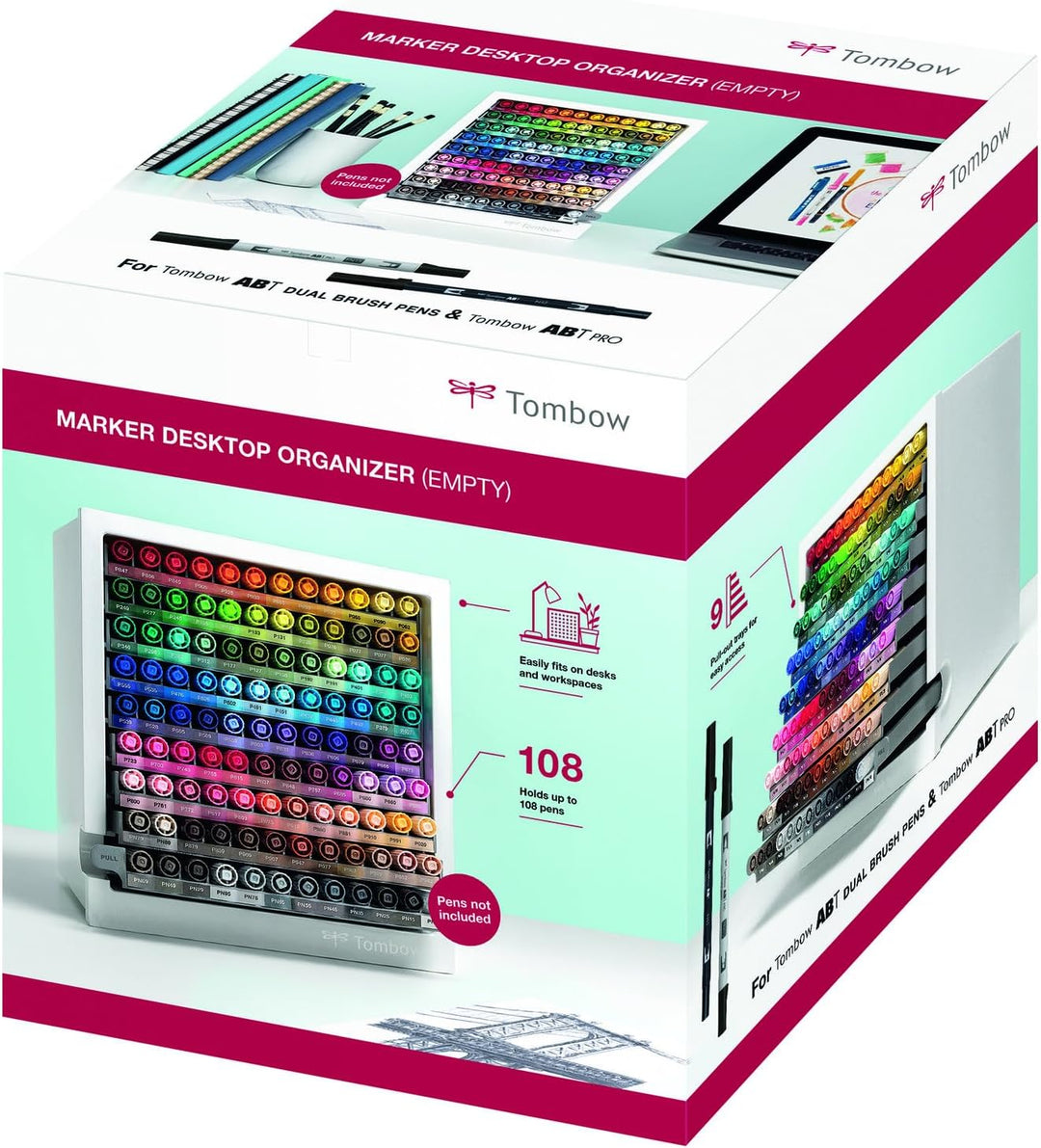 Tombow Schreibtisch-Organizer (leer) | Praktische Aufbewahrung von Stiften | Platz für 108 Stifte [O