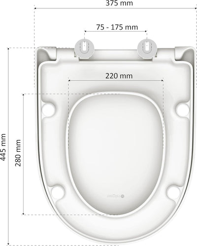 instmaier | D-Form | Toilettendeckel mit Absenkautomatik weiss | Made in Germany | Toilettensitz aus