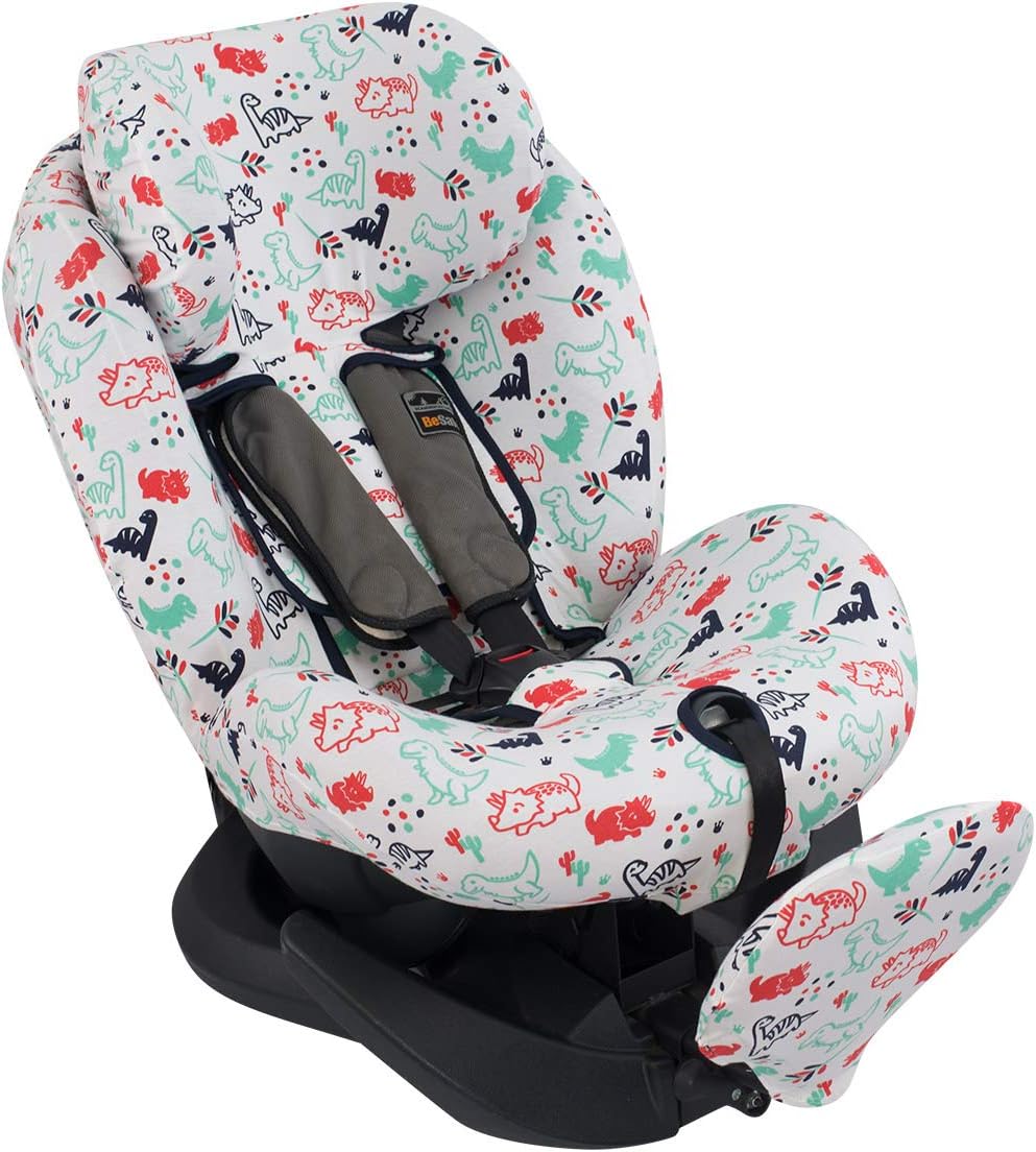JYOKO Kids Bezug für Autositze kompatibel mit Besafe Izi Plus (Dino Party), Dino Party